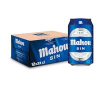 Mahou Cerveza Sin Alcohol, Pack 12 Latas x 33 erveza Mahou 0.0, Auténtico Saber Cervecero Pale Lager, Refrescante Cerveza 0.0% Vol. Alcohol
