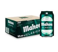 Mahou Clásica, Pack 12 Latas x 33cl, Cerveza Dorada Lager, Auténtica Cerveza Mahou Con Sabor Suave, Refrescante y Con Espuma Consistente, 4.8% Vol. Alcohol