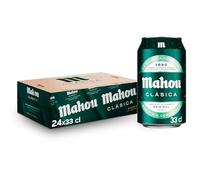 Mahou Clásica, Pack 24 Latas x 33cl, Cerveza Dorada Lager, Auténtica Cerveza Mahou Con Sabor Suave, Refrescante y Con Espuma Consistente, 4.8% Vol. Alcohol
