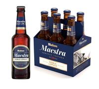 Mahou Maestra Doble Lúpulo, Pack de 6 Botellas x 33 cl, Cerveza Tostada Lager, Sabor Intenso y Espuma Cremosa, 7.5% Volumen de Alcohol