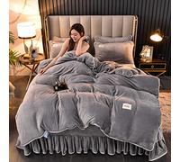 MAHPKYZ sabanas coralina 180,King Queen Size Chic Bordado Blanco Azul Juego de Cama de Lujo 60S algodón Egipcio Juego de sábanas Funda nórdica Funda de Almohada,Regalo Madre Padre
