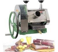 MAHWER Exprimidor Manual de caña de azúcar y Jengibre, Molino de caña de azúcar de Tres Rodillos de Acero Inoxidable, máquina exprimidora de Jugo de caña de azúcar con Grifo de manivela
