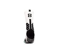 MAHZA Calcetines atléticos unisex personalizados Jugador de baloncesto Jugador de fútbol Camiseta Número Crew Calcetines, 1 PCS (F,W8)