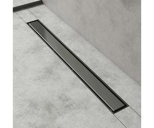 Mai & Mai Canaleta de Ducha de Acero Inoxidable sifón de desagüe para Cuarto de baño Rectangular, Canal de Drenaje Gris de 80cm con dispositivo desodorante y filtro de pelo 35L/min KE110