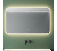 Mai & Mai Espejo de Baño LED 100x60 cm Antivaho Táctil 4500K, Nova-02 | Antivaho y control táctil, luz neutra 4500K, brillo regulable del 10 al 100 %, espejo sin cobre e instalación fácil