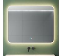 Mai & Mai Espejo de Baño LED Inteligente con Antivaho y Control Táctil 100x80 cm, 4500K Luz Neutra, Regulable 10-100%, Espejo Sin Cobre Plateado, Instalación Fácil, LED03