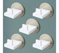 Mai & Mai Gancho de Pared Simple de Acero Inoxidable 304, Antióxido y Antideslizante, Instalación sin Taladros o con Tornillos, Níquel Cepillado, 5 Piezas, Stalo-08