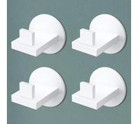 Mai & Mai Gancho de Pared Simple de Acero Inoxidable 304, Antióxido y Antideslizante, Instalación sin Taladros o con Tornillos, Blanco Mate, 4 Piezas, Stalo-08