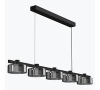 Mai & Mai Lámpara Colgante LED 5x5W, Negro, 25W Total, CCT 3000K-6000K Regulable, RA≥90, Acabado Pintura al Horno de Alta Temperatura, Luz Suave Para Cocina, Comedor, Café 7915
