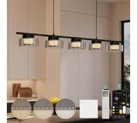 Mai & Mai Lámpara Colgante LED - Negro, 5x5W, 25W Total, CCT 3000K-6000K, RA≥90, Cable Ajustable 1,5 m, Modelo Café 7915