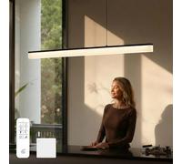 Mai & Mai Lámpara de Techo LED Colgante 24W Negra Cuerpo de Aluminio, Regulable 3000K-6000K, Control Remoto y Pared, Memoria, Cable Ajustable 1.5m, Luz Suave Para Cocina, Comedor, Café 3303