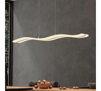 Mai & Mai Lámpara de Techo LED Colgante 36W Blanca, Cuerpo de Aluminio, Regulable 3000K-6000K, Control Remoto y Pared, Memoria, Cable Ajustable 1.5m, Luz Suave Para Cocina, Comedor, Café 3300