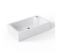 Mai & Mai Lavabo con orificio para grifo Col101, 46 x 26 x 11 cm, mineral fundido, rectangular, pequeño, color blanco