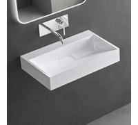Mai & Mai Lavabo sobre Encimera Blanco Brillante 60cm,sin agujero de grifo
