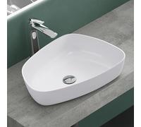 Mai & Mai Lavabo sobre Encimera Lavabo Baño | Blanco Mate | Mármol Fundido | 51x39x12cm | sin Orificio para Grifo sin Rebosadero | Colossum806