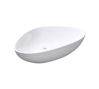 Mai & Mai Lavabo sobre Encimera Lavabo Baño | Triangular | Blanco Brillante | Cerámica | 66,5x44x14cm | sin Orificio para Grifo sin Rebosadero | Brüssel895
