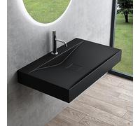 Mai & Mai Lavabo sobre Encimera Rectangular 80cm Negro Mate Col810