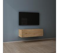 Mai & Mai Mueble de TV de Pared 100x40,2x30 cm - Mesa para Televisor con Tirador Oculto y Cierre Suave, Acabado Núcleo de Roble, Mueble de Salón Moderno, Modelo TV02