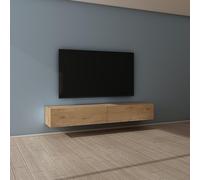 Mai & Mai Mueble de TV de Pared 200x40,2x30 cm - Mesa para Televisor con Tirador Oculto y Cierre Suave, Acabado Núcleo de Roble, Mueble de Salón Moderno, Modelo TV02