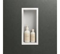 Mai & Mai Nicho de Ducha Empotrable 30x15x8,3 cm - Blanco, Acero Inoxidable, Estante de Pared para Baño