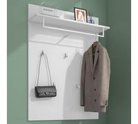 Mai & Mai Perchero de Pared con 5 Ganchos, Perchero Moderno para Pasillo y Recibidor, 108×78×21,6 cm, Blanco Mate, Gabo-01