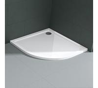 Mai & Mai Plato de Ducha 100x100x4 cm, Forma Cuarto de Círculo, Acrílico Blanco con Desagüe Al01, Antideslizante, Ultra Plano, Fácil de Instalar Faro3