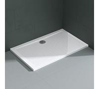 Mai & Mai Plato de ducha 75 x 120 cm, antideslizante, color blanco, forma: rectangular, 4 cm de altura, Lucia