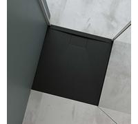 Mai & Mai Plato de ducha de fundición mineral 80x80x3 cm plato de fundición mineral en antracita Conexiones DIN Geoma07