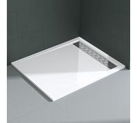 Mai & Mai Plato de Ducha Rectangular 90x120 cm Blanco | Acrílico de Diseño Moderno | Altura 5 cm | Con Desagüe AL01 | Antideslizante | Xetro04