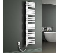 Mai & Mai Radiador de Baño Eléctrico 159x40 cm en Blanco Conexión Lateral Toallero Calentador de Toallas Calefacción de Baño con Barra Calefactora 1000W