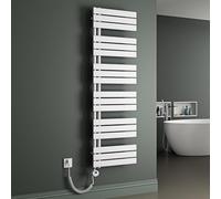 Mai & Mai Radiador de Baño Eléctrico 159x50 cm en Blanco Conexión Lateral Toallero Calentador de Toallas Calefacción de Baño con Barra Calefactora 1000W