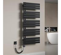 Mai & Mai Radiador Toallero Eléctrico Antracita 131 x 60 cm 1000W | 15 paneles, temporizador 2/4/6/8 h, temperatura 30-70 °C y barra calefactora