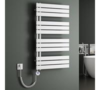 Mai & Mai Toallero Eléctrico Baño 104x60 cm, 800W, Blanco | Radiador Toallero Horizontal con Barra Calefactora, Temporizador 2/4/6/8H, Temperatura Ajustable 30-70°C