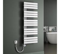 Mai & Mai Toallero Eléctrico Baño 131x50 cm, 1000W, Blanco | Radiador Toallero Horizontal con Barra Calefactora, Temporizador 2/4/6/8H, Temperatura Ajustable 30-70°C