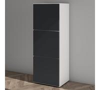 Mai & Mai Zapatero Estrecho 45 cm - Mueble Zapatero Blanco Mate y Antracita Mate, 6 Compartimentos Ajustables, Sistema Push-Open, Diseño Modular