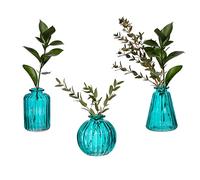 Maia Gifts Turquoise Glass Bud Jarrones Set
