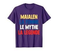 Maialen La Femme Le Mythe Legend Cadeau pour Maialen Camiseta, Hombre, Morado, XL