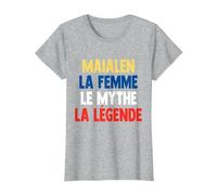Maialen La Femme Le Mythe Legend Cadeau pour Maialen Camiseta, Mujer, Gris Jaspeado, S