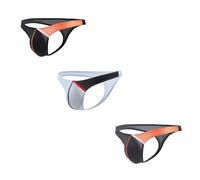 Maiclaice 3Paquetes Hombre Seda De Hielo Mini Tanga Deportivo Bikini Talle Bajo Skiny Fit Slips Ropa Interior Negro Blanco Gris Medium