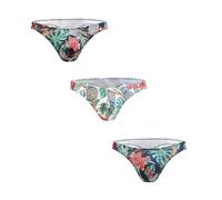 Maiclaice Hombre Elastano Tanga Elastica elástico Diseño Talle Bajo G-String Bikini Skiny Fit Slip Ropa Interior Negro Blanco Azul Marino X-Large