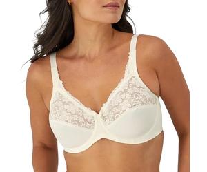 Maidenform Bali Lilyette Minimizer Underwire with Lace Trim, Microfiber Full Coverage Bra Sujetador Reductor, Elfenbein (Cream IK), 95E para Mujer