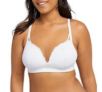 Maidenform, Bralette de Encaje sin Aros Pure Comfort con Soporte Suave para Mujer, Blanco, Medium
