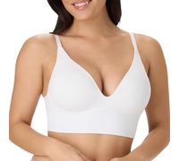 Maidenform Bralette sin Costuras para Mujer, Estilo sin Mangas, Convertible, de línea Larga, Blanco, Medium
