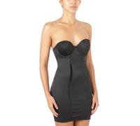 Maidenform Faja moldeadora tipo vestido para mujer, con control de abdomen, sujetador con aros incorporado, convertible a sin tirantes, tipo slip, Negro -, (36) C