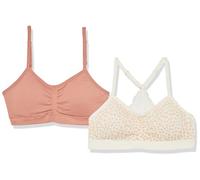 Maidenform Girl Girls' 2 Pack Ruched Bra, Ivory Animal/Rose Dawn, L