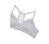Maidenform Girl Girls' Soft Comfort Lace Back Pullover Bra, Heather Grey, 36A