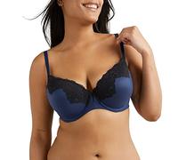 Maidenform Sujetador Comfort Devotion Your Lift con Aros y Ribete de Encaje, Tirantes Convertibles, Azul Marino Eclipse/Negro, 80D (Talla del Fabricante: 36D)