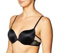 Maidenform Sujetador con aros para mujer Love The Lift Smoothing Lace Demi Push-up para sujetadores Negro/Body Beige Forro 38C US