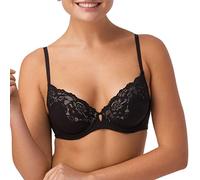 Maidenform Comfort Devotion Your Lift Underwire Bra with Lace Trim, Convertible Straps Sujetador, Opaco, Negro/Rojo de Noche, 80C Mujeres