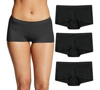 Maidenform Underwear, Microfiber Boyshort Panties, Full-Coverage Panty, 3-Pack Ropa Interior para Hombre, Color Negro, 3 Unidades, M (Pack de 3) para Mujer